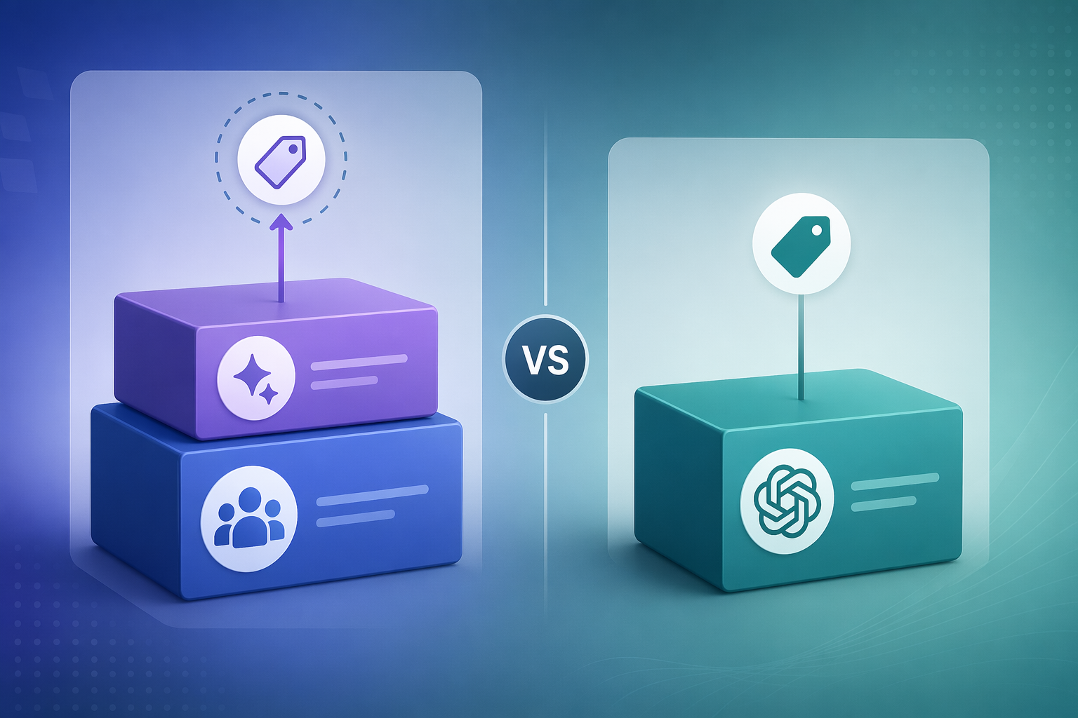 Cost comparison visual showing Microsoft Copilot as a base license plus add-on model and ChatGPT as standalone pricing