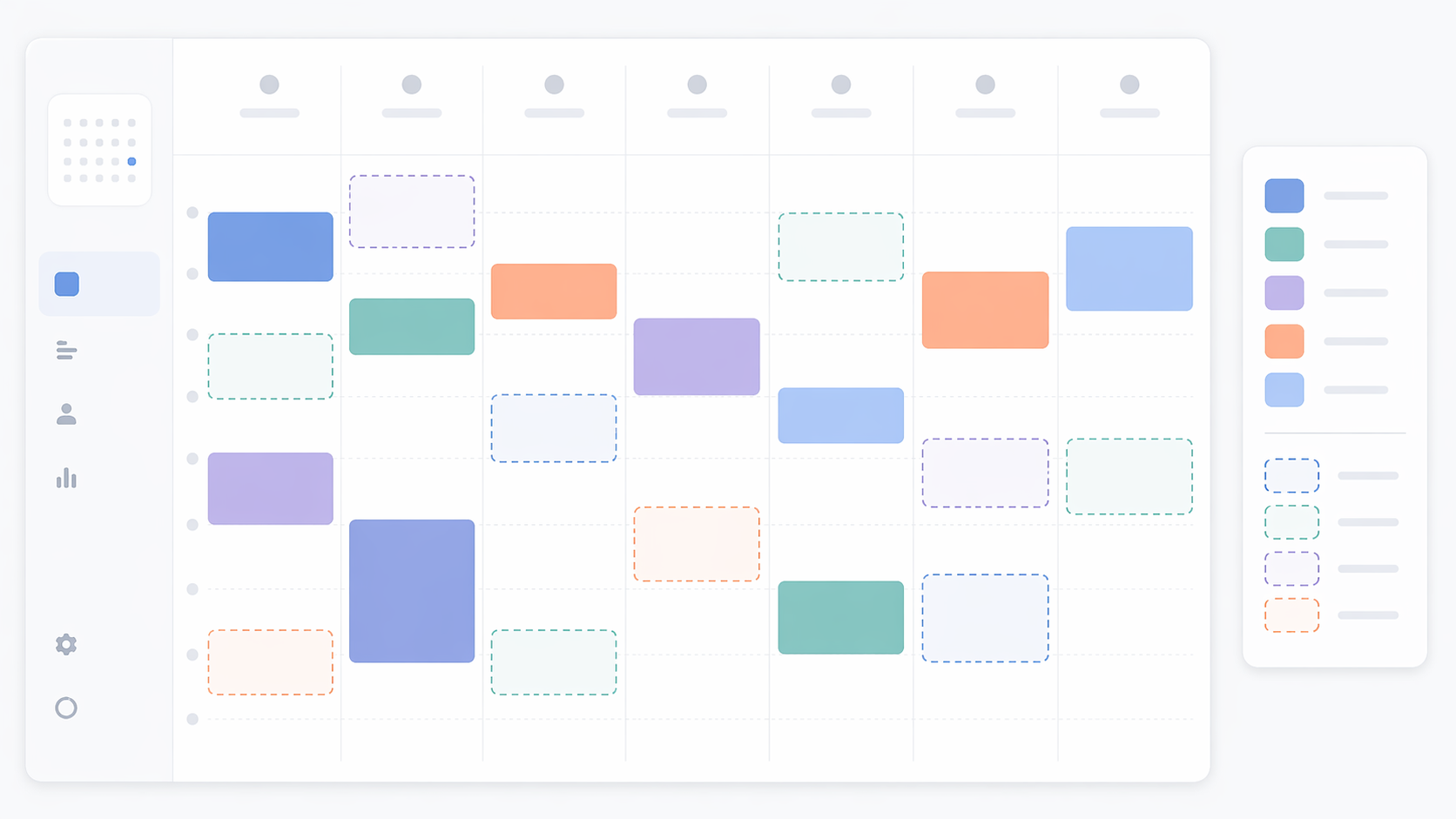 Weekly calendar grid showing external meetings alongside overlaid Notion database deadlines