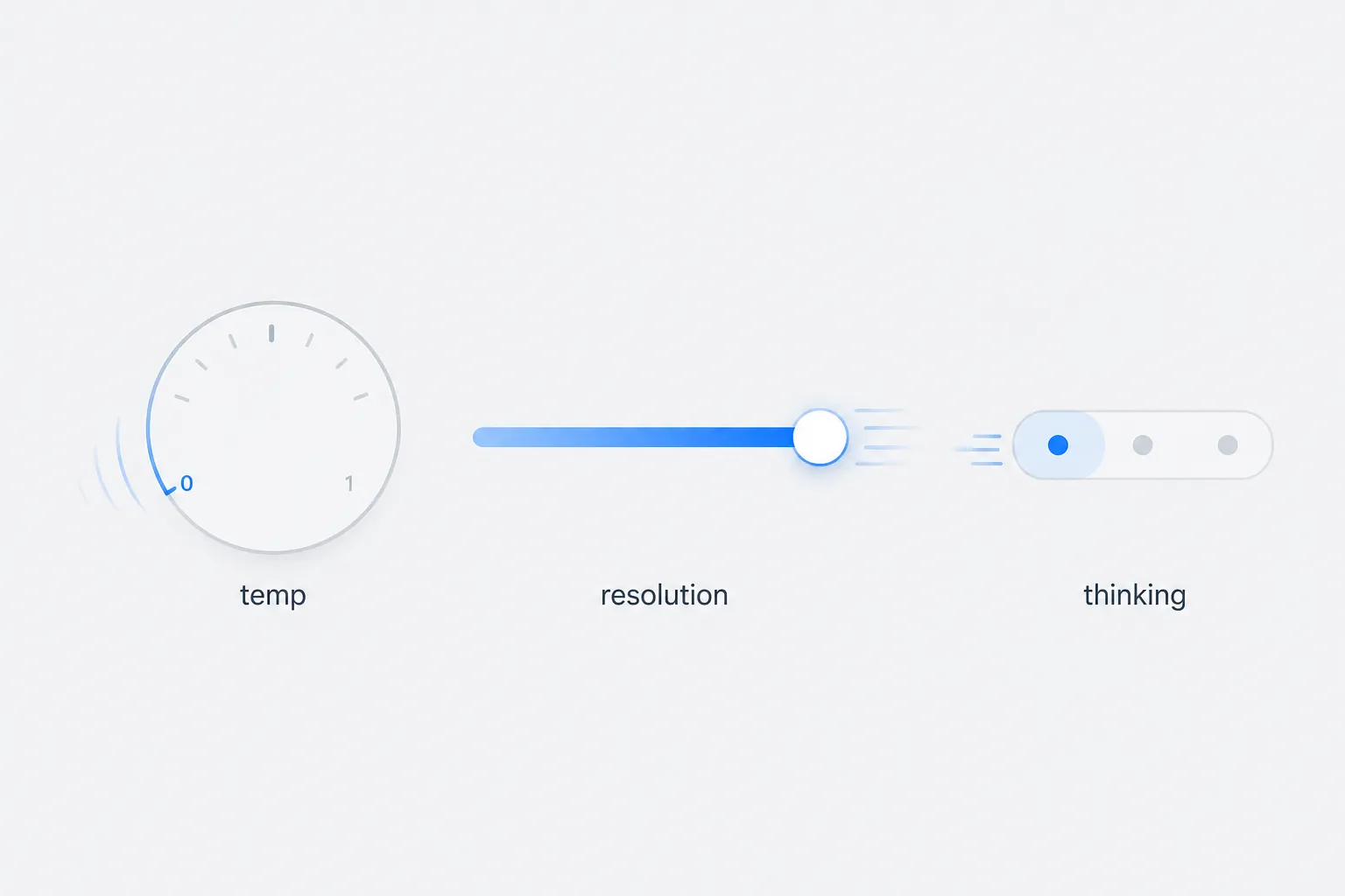 Gemini transcription settings showing temperature zero, high media resolution, and minimum thinking
