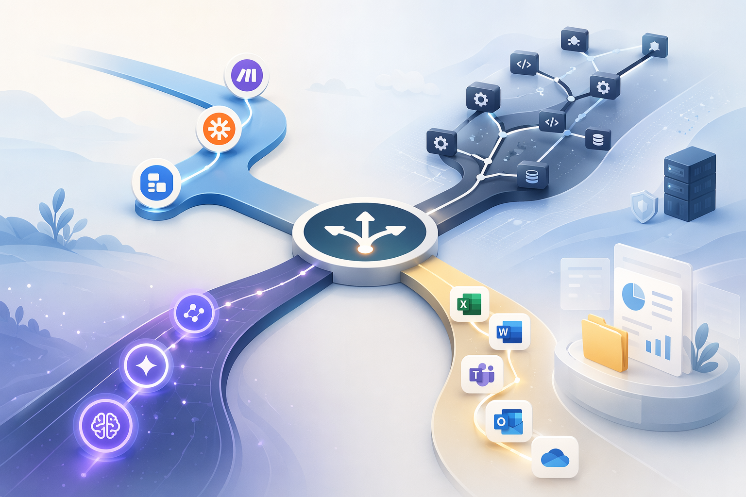 Branching automation paths for no-code, technical, AI-native, and ecosystem-based workflow tools