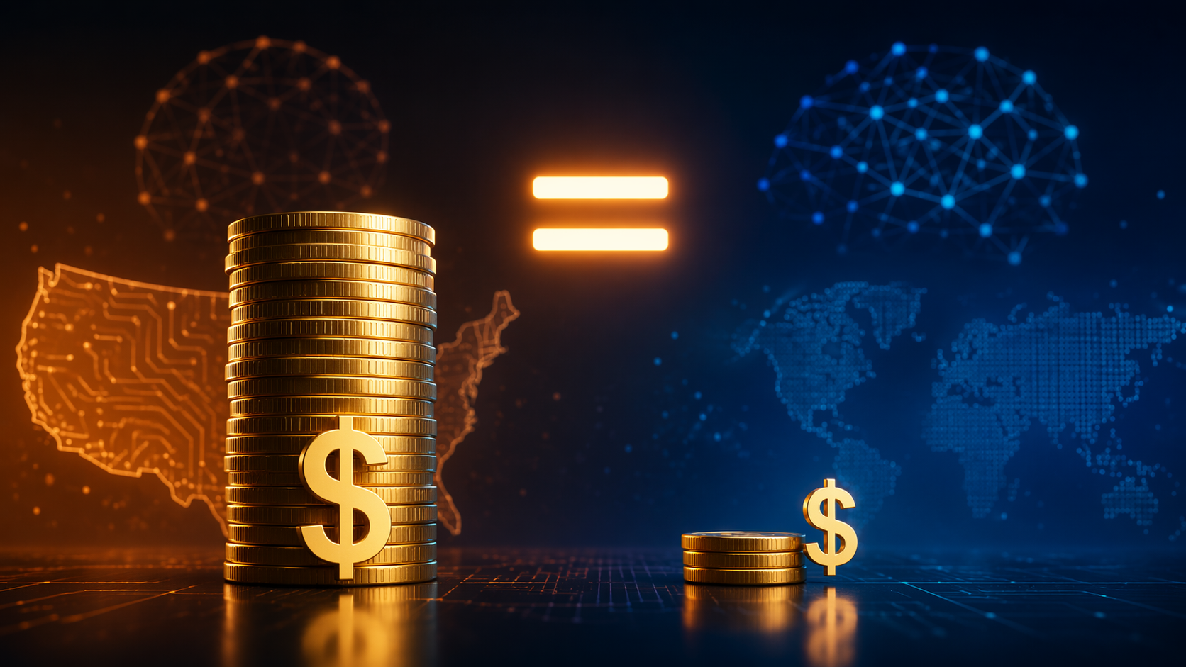 Comparison of expensive US frontier AI model costs and much lower Chinese AI model costs with comparable output quality