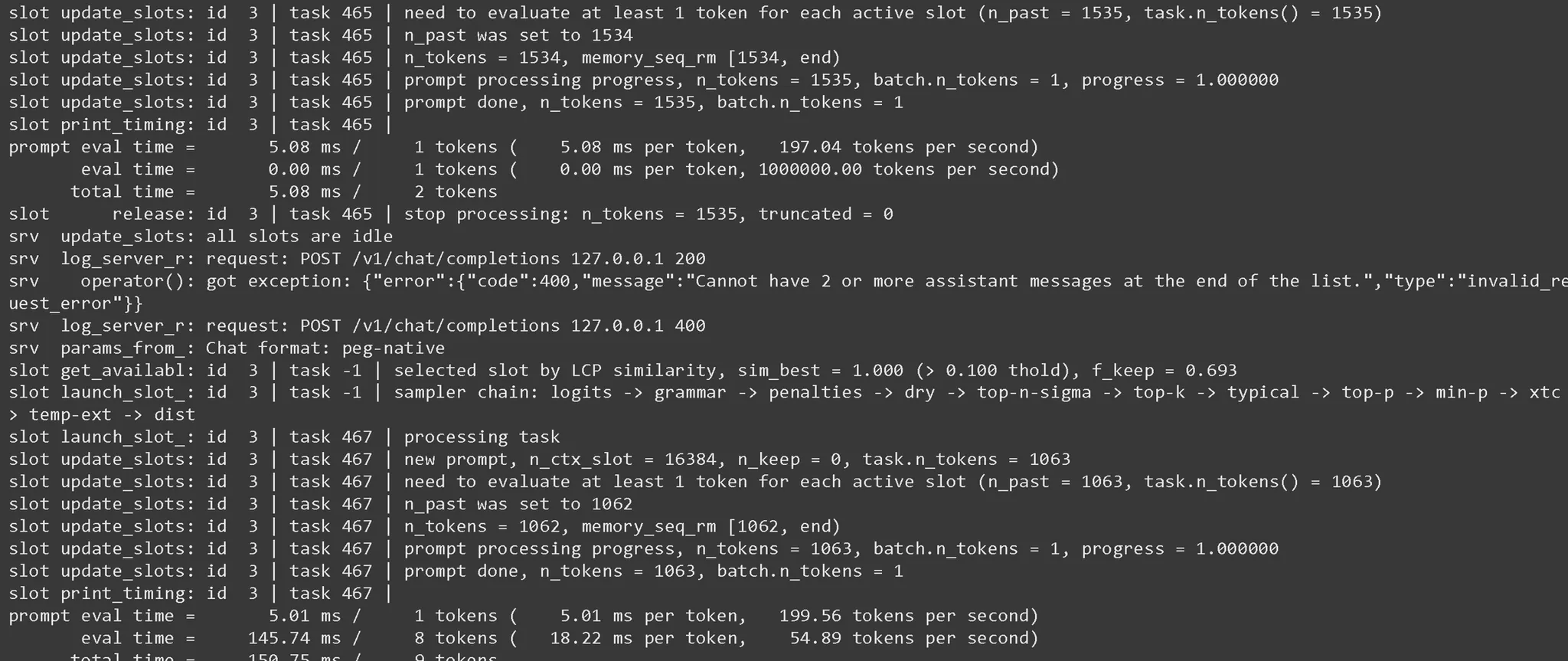 Unsloth documentation screenshot showing a llama-server command for an OpenAI-compatible endpoint