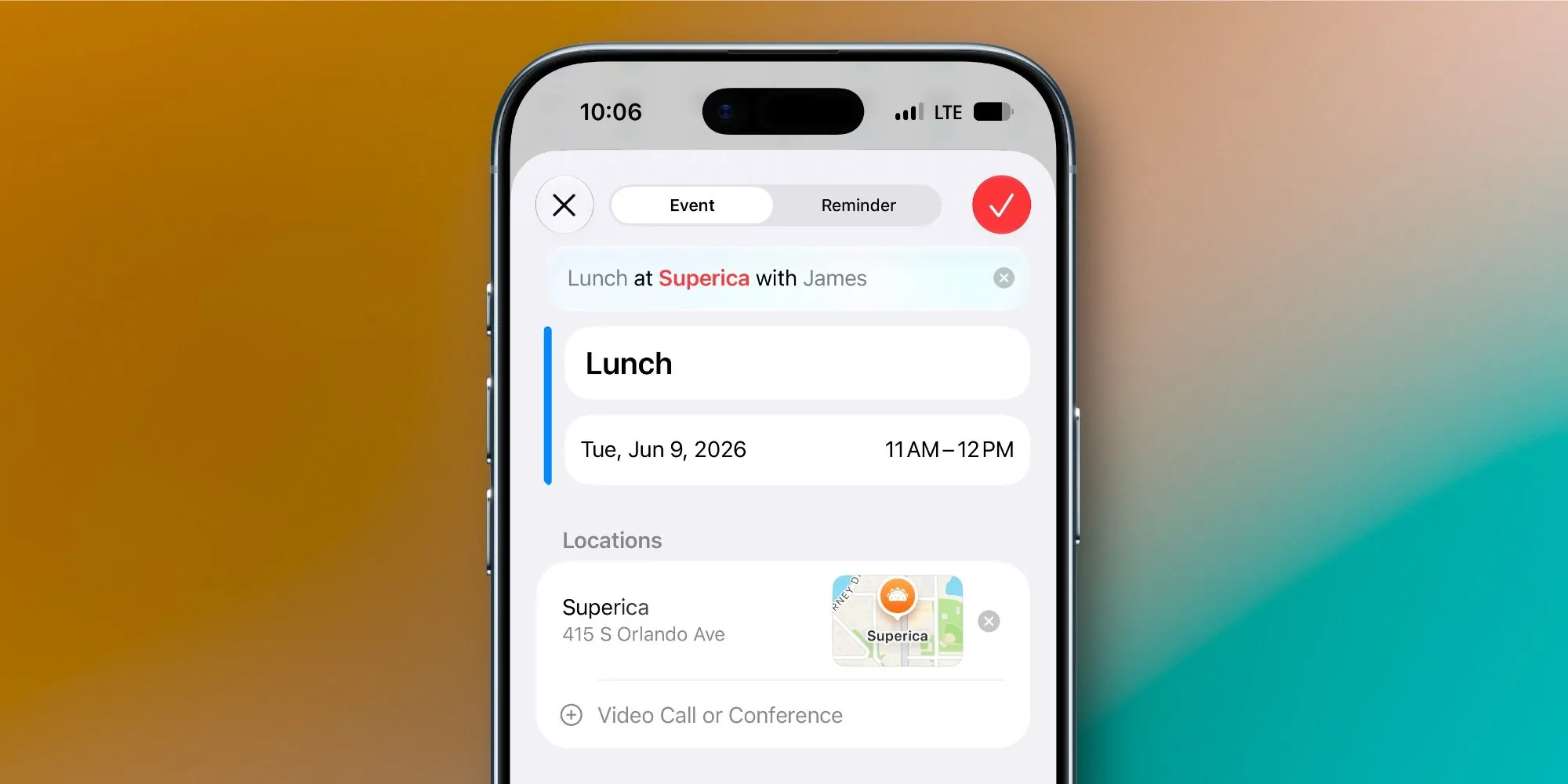 iOS 27 Calendar natural language event creation with suggested date and time chips