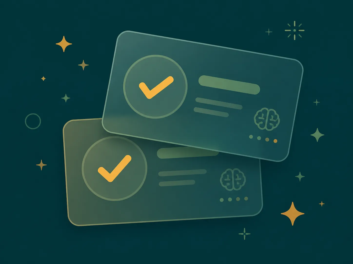 Two overlapping membership cards with the same checkmark, representing duplicate AI subscriptions