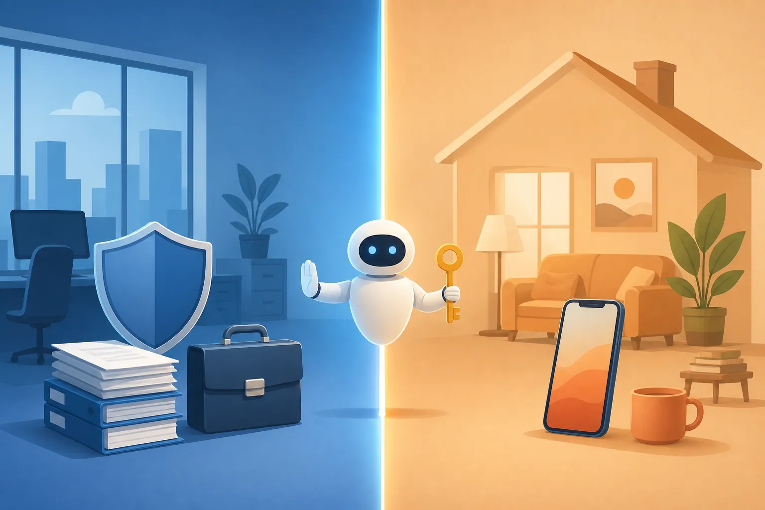 An AI agent holding a key at the boundary between corporate documents and personal data