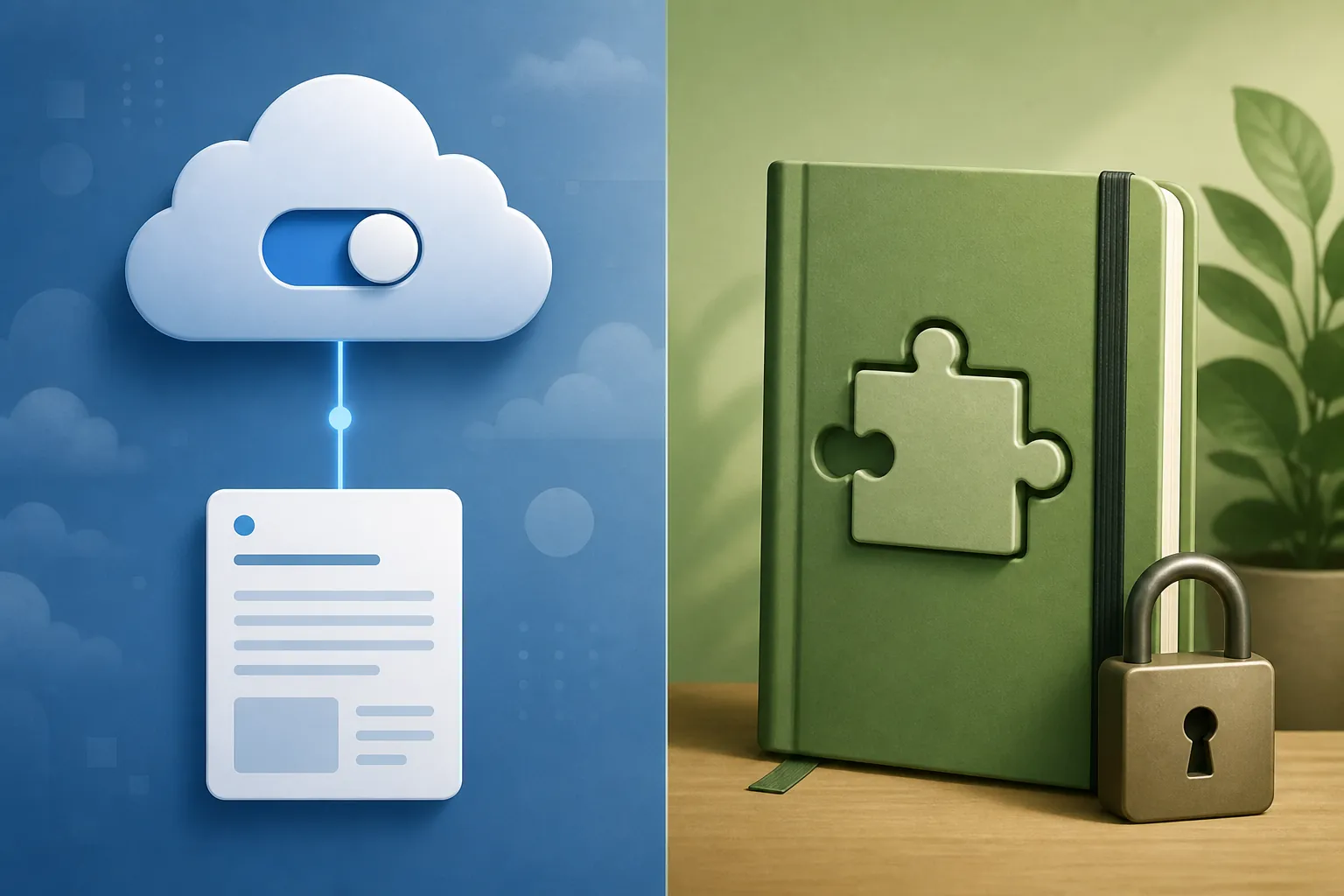 Comparison of vendor-controlled cloud AI and user-controlled local note plugins