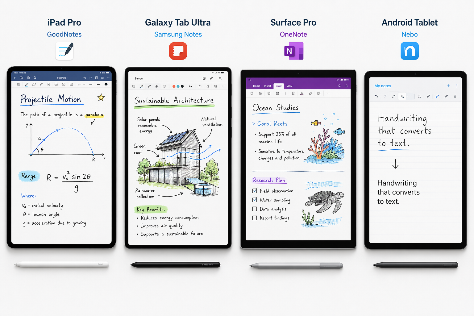 Best Note-Taking App with Stylus by Device Platform: iPad, Android, and Windows Compared