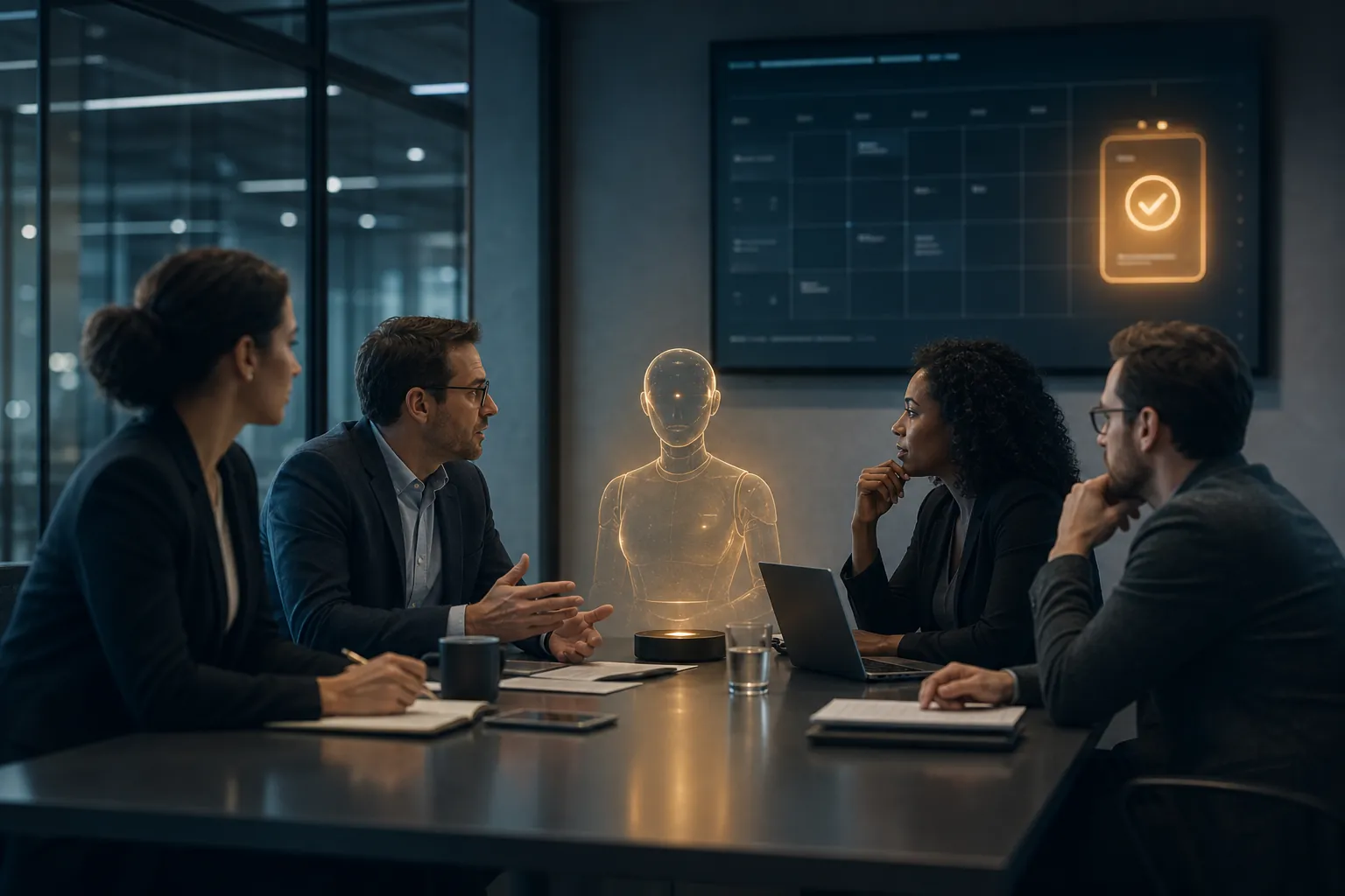 An AI assistant quietly joining a team meeting through an automated calendar access grant