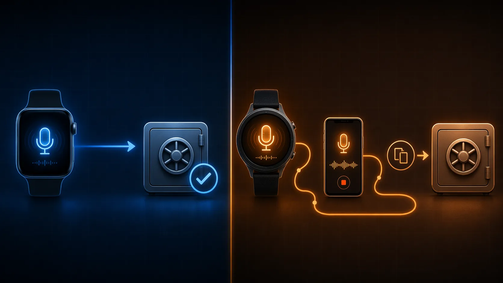 Comparison of direct smartwatch capture and a longer phone-based note workflow