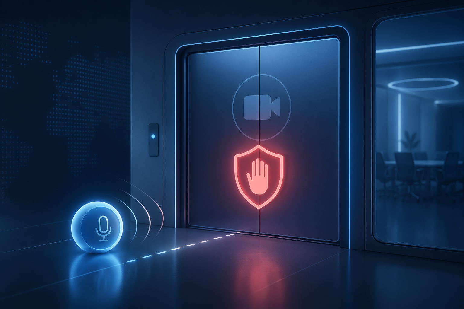 A digital meeting bot blocked from entering a virtual meeting room