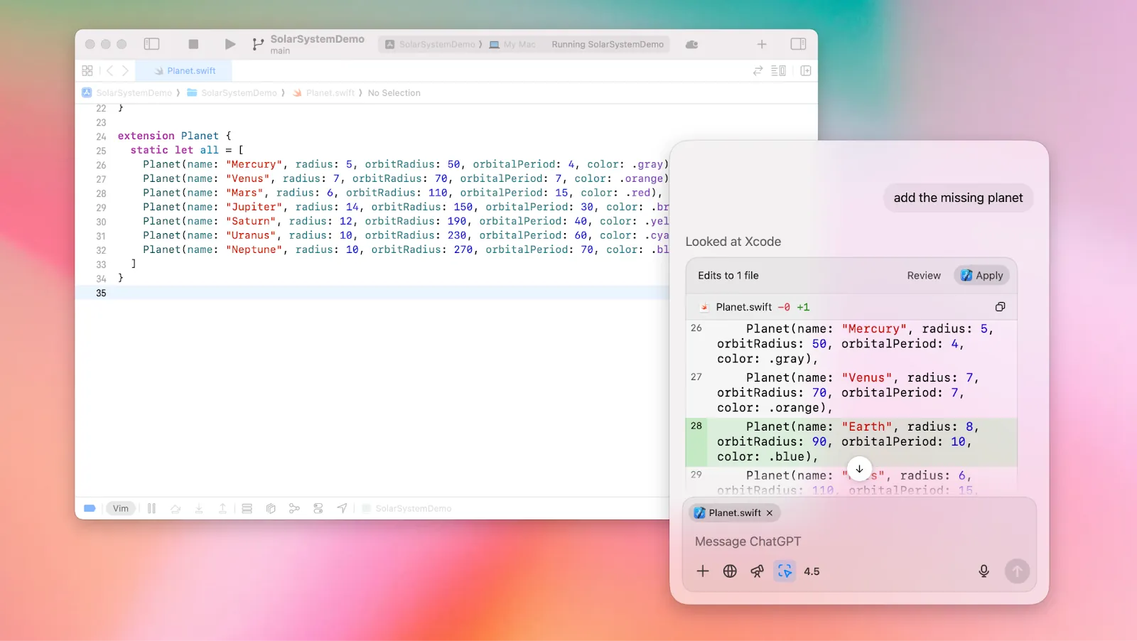 ChatGPT macOS Work with Apps settings showing connected apps such as Apple Notes and Notion with permission toggles