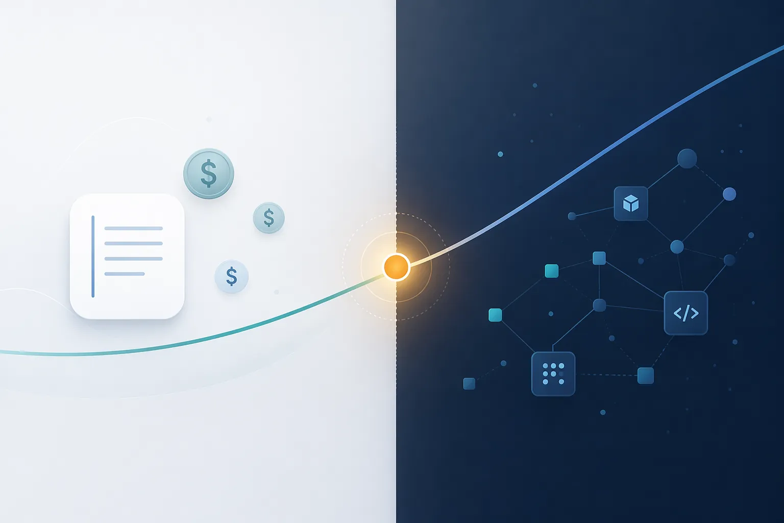 Conceptual cost crossover between a flat note app subscription and API-based note automation