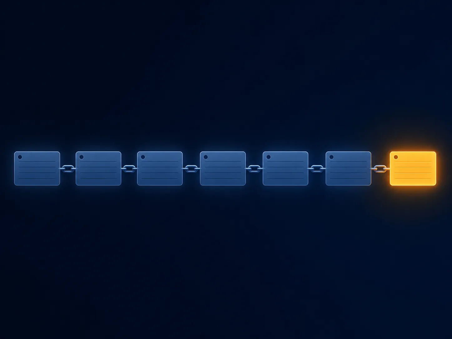 Dim blue note-card tiles with one small bright amber tile showing a cached reusable prefix and a small newly billed prompt segment